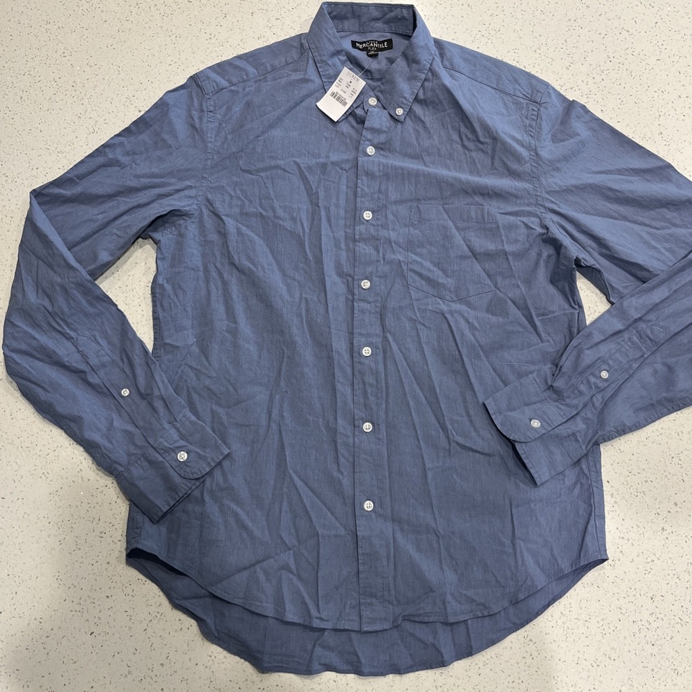 J.Crew Mercantile Flex Shirt Men LT Tall Blue Button Down Long Sleeve Casual NWT